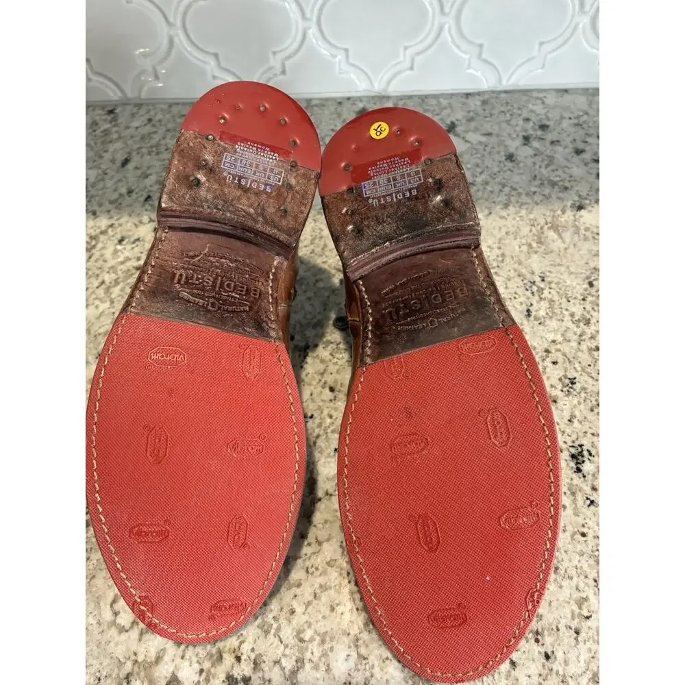 BED|STU Yurisa Leather Booties Tan Rustic 1175 Women's Size 8